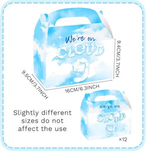 Confezione da 12 Scatole di Carta Bianche 'We're on Cloud 9' con Manici per Regali <span class=keywords><strong>e</strong></span> Caramelle, Ideali per Feste di Compleanno, Baby Shower <span class=keywords><strong>e</strong></span> Matrimoni - Product Image 3