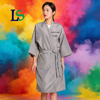 Cape de Coiffure Confortable en Gros, Kimono Imperméable en Polyester, Robe de Salon avec Capes de Barbier pour Clients de Salons de Beauté et Spas