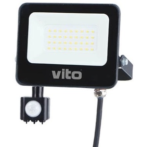 Vito 30W <b>LED</b> Outdoor Floodlight 3000Lm PIR <b>Sensor</b> Cold <b>Light</b> 6000K IP65 - Product Image 1