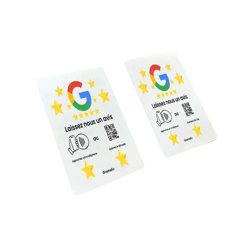 Carte cadeau Google Play personnalisée 13.56MHz 504 octets ISO14443A 215 Carte NFC Google Review