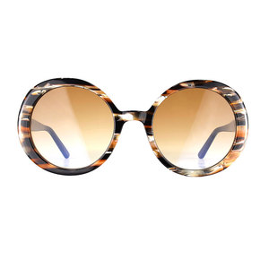 Gafas de Sol Redondas de Moda, Lujosas y Modernas, con Logotipo Personalizado, Polarizadas, Anti-radiación, Cómodas, Montura Completa de Acetato Dorado para Mujer - Product Image 3