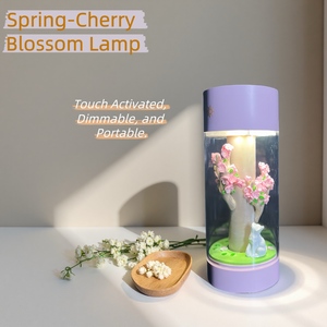 Lampada Notturna Ricaricabile Personalizzata a Forma <span class=keywords><strong>di</strong></span> Albero <span class=keywords><strong>di</strong></span> Ciliegio, Luce LED Portatile in ABS, Luce Bianca Calda Dimmerabile, Decorazione per Camera da Letto, Batteria Inclusa - Product Image 3