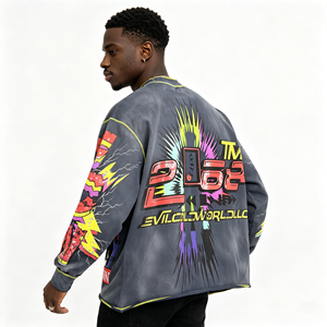 Camiseta de Manga Larga Oversize Personalizada de Estilo Urbano OEM, 100% Algodón Ecológico de 280g, con Estampado Gráfico, para Hombre - Product Image 3