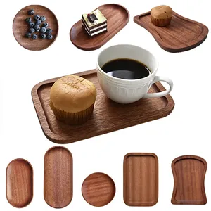 Platos de madera para servir bandeja pan postre aperitivos pastel soporte de exhibición mesa de comedor Buffet plato servir vajilla de madera platos - Product Image 1