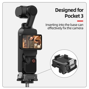 ฐานชาร์จกล้อง3ขาสำหรับ DJI Osmo Pocket คุณภาพดั้งเดิมมาใหม่ฐานชาร์จกล้อง3ตัวอะแดปเตอร์แบบปลดเร็วพร้อมรูขนาด1/4นิ้ว - Product Image 4