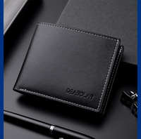 Dompet kulit pria, fesyen model baru dengan Multi Slot, kapasitas besar, desain tipis, dompet bisnis horisontal lembut