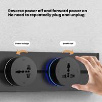Multiprise universelle 250V avec éclairage RVB pour utilisation en UE/Royaume-Uni dans la cuisine et le bureau, prise de courant sur rail