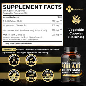 Cápsulas de Shilajit, Musgo Marino y Ginseng de Marca Propia, Cápsulas Veganas de Shilajit, Maca, Ashwagandha, Cápsulas de Shilajit para Mejorar la Función Cerebral - Product Image 2