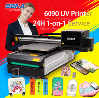 Printer Kulit Flatbed UV Inkjet Multifungsi Digital SENA 60*90cm PVC Kartu Stiker Plastik Casing Ponsel