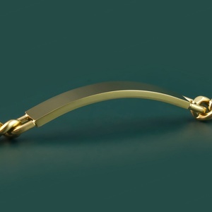 Bracelets personnalisés avec logo gravé, chaînes cubaines, breloques Miami, acier inoxydable plaqué or - Product Image 2