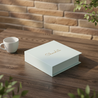Caja de Regalo de Cartón Magnética de Lujo Personalizada con Materiales Reciclados para Hombre - Empaque de Cartón Rígido para Relojes, Cinturones y Corbatas, Moderno