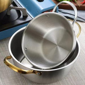 Juego de Cacerolas de Acero Inoxidable Estilo Chino, 16/18/20/22cm, Olla Multifuncional para Salsas <span class=keywords><strong>y</strong></span> Sopas, para Catering Comercial - Product Image 5