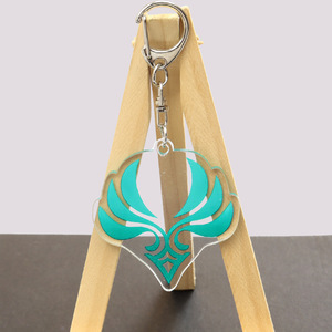<span class=keywords><strong>Genshin</strong></span>-Llavero de impacto para Cosplay de Anime, colgante con logotipo de doble cara, acrílico, regalos de recuerdo - Product Image 5