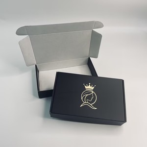 Boîtes d'expédition noires personnalisées avec logo de marque imprimé pour accessoires vestimentaires, emballages postaux en carton – Fournisseur d'usine - Product Image 1