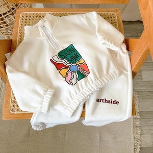 Ensembles de Vêtements Chauds d'Hiver pour Garçons, <span class=keywords><strong>Veste</strong></span> <span class=keywords><strong>Polaire</strong></span> à Demi-Zip et Pantalon, Tenue de Fille Tout-Petit, Survêtement pour Enfants, Vêtements de Bébé Garçon - Product Image 5
