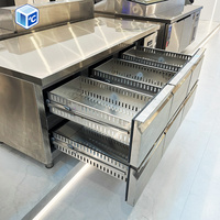MOQ 1 OEM Grosir Kulkas Dapur Komersial Dua Pintu Model 6 Laci Kulkas Bawah Meja Untuk Dapur