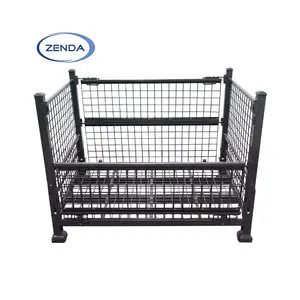 절묘한 솜씨 무거운 의무 창고 스택 접이식 스틸 상자 케이지 스틸 팔레트 - Product Image 2