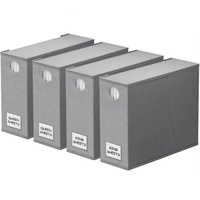 Lot de 4 organiseurs de draps et de rangement avec fenêtre transparente et étiquette, organiseur de draps pliable, boîte de rangement pour literie en tissu pour placard