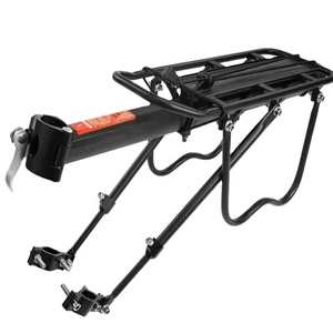 Porte-bagages arrière VTT robuste et réglable, capacité 50 lbs, en alliage d'aluminium, compatible avec les freins à disque et V-brakes - Product Image 1