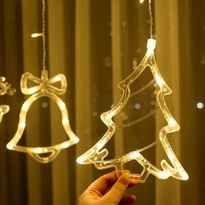 Ramadan Fairy Light Elk Bells modello albero di natale luce impermeabile per interni giardino esterno camera da letto Patio <span class=keywords><strong>balcone</strong></span> bianco caldo - Product Image 5