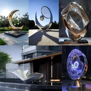 Escultura Moderna para Exteriores, Resistente a la Intemperie, de Acero Inoxidable, Diseño de Árbol en Espiral, Forma Personalizada, Fundición a Medida, para Hoteles - Product Image 2