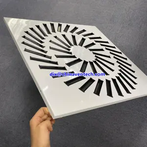 Mô Hình Trần Hvac Thông Gió Không Khí Trong Lành GI Tấm Vuông Khuếch Tán Xoáy 600X600Mm