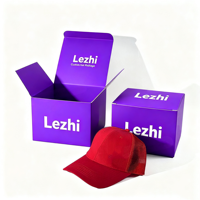 Petites boîtes d'expédition en papier plastique de forme trapézoïdale de luxe avec logo personnalisé pour chapeaux casquettes de baseball Boîte d'emballage de stockage
