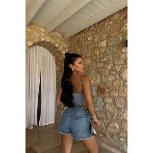 Casual <b>Grey</b> Bodysuit with Window Detail Print Knitting <b>Fabric</b> Above Knee Length Skinny and Loose Fit for Summer - Product Image 1