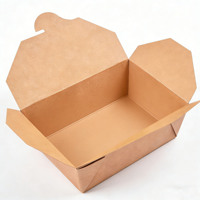 Boîte d'emballage jetable pour la restauration rapide, 750 ml, en papier kraft, de qualité alimentaire, recyclable, boîte à lunch en gros