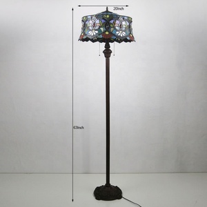 Lámpara de pie LED tradicional LongHuiJing de 18 pulgadas con pantalla de cristal tintado - Envío directo, iluminación en stock - Product Image 3