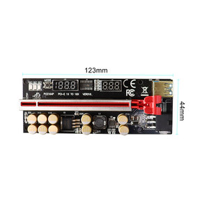 Tarjeta Adaptadora Riser VER V016 PCIE 1X a 16X con 10 Condensadores Dorados y Pantalla de Voltaje y Temperatura - Product Image 2