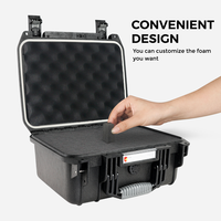 Boîte de rangement pour outils robuste et résistante aux intempéries Everest RPC1417 avec poignée et mousse pré-découpée pour un équipement sécurisé