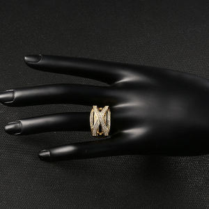 Nouvelle bague de fiançailles classique en or de Dubaï pour femmes, plaquée or 18 carats, bague de mariage de luxe, nouveau design, bijoux de mariée anti-ternissement - Product Image 4