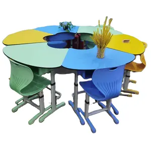 COMNENIR Multi Function Collaborative School Tables and Chairs Height Adjustable Modern and cheap school furniture MDF top