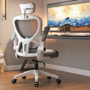 Chaise de bureau ergonomique moderne et élégante avec fonction bascule, dossier haut en maille respirante, chaise de direction économique - Product Image 2