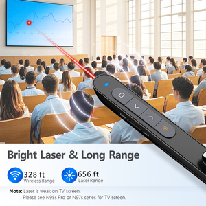 รีโมทไร้สาย N27 BLE พร้อมเลเซอร์พอยเตอร์สีแดง,  รีโมทคลิกเกอร์สำหรับงานนำเสนอพร้อมเลเซอร์พอยเตอร์แบบ USB สำหรับ <span class=keywords><strong>Powerpoint</strong></span> (สีดำหรือสีขาว) - Product Image 4