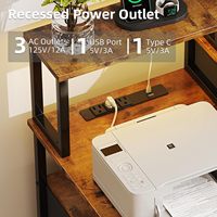 Bureau d'ordinateur vintage avec tiroirs pour la maison, le bureau, le gaming, l'étude et le travail, avec support pour écran et imprimante, idéal pour la chambre.