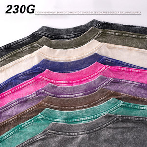 230gsm Nặng 100% Cotton Axit Rửa T Áo Sơ Mi Cho Nam Giới Unisex Biểu Tượng Tùy Chỉnh Dtg In Thời Trang Dạo Phố Quá Khổ Trống Cổ Điển Tee - Product Image 3