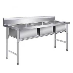 Évier <span class=keywords><strong>de</strong></span> <span class=keywords><strong>cuisine</strong></span> en acier inoxydable 304 pour <span class=keywords><strong>le</strong></span> lavage des légumes, la vaisselle et la désinfection pour la maison et la piscine - Product Image 1