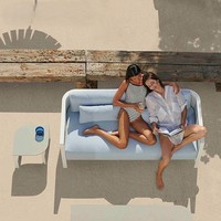 Meubles d'extérieur en alliage d'aluminium de luxe léger de haute qualité Canapé Lit rond Mobile Créatif Chaise de plage Villa Piscine