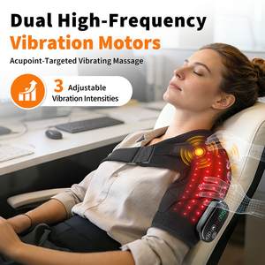 Ceinture de massage chauffante électrique sans fil pour soulager la douleur à l'épaule, avec minuterie intelligente, thérapie LED, compresse chaude et vibration - Product Image 4
