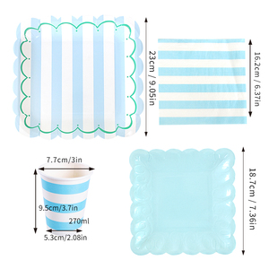Assiettes en papier de couleur <span class=keywords><strong>pastel</strong></span>, carrées, compostables, taille dîner, jetables pour anniversaire, mariage, fête - Product Image 1