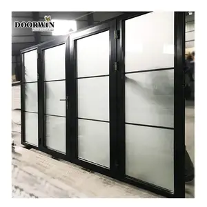 Commercial Sound Proof Thermal Break Aluminium Floor Hinge Glass Door Double Glazed Front Entrance Door For Depot Home