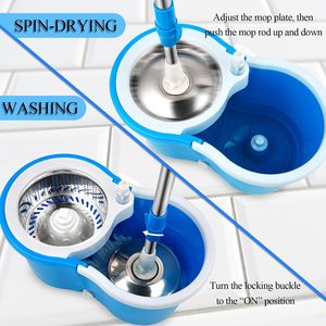 360 Spin <b>Magic</b> Mop With Cleaning Mop and Stainless Twisted Pole Mop - Product Image 4