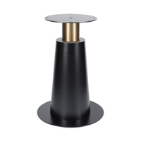 Base de table conique en métal noir robuste et moderne, vente en gros directe d'usine, installation facile pour restaurant, café, bistrot