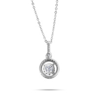 Collier pendentif en argent sterling 925 fin avec halo serti de moissanite colorée GRA 1 carat VVS taille ronde et certifiée