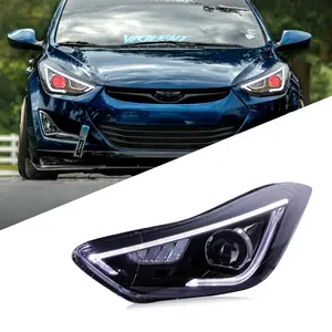 Phares avant pour Hyundai Elantra 2012-2016 Red Devil Eye Style Phare LED Auto Headlamp Signal Driving Lights