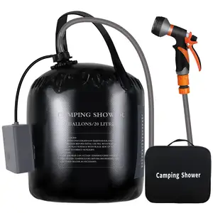 In Stock hot custom 20L portable camping shower 5 gallons heating pipe bag solar water heater outdoor Other camping gear