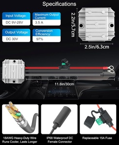 Convertidor Elevador de Voltaje Starlink Mini O-Ring a DC Hembra 12V/24V a 30V 3.5A, Adaptador de Corriente para Coche con Cable y Fusible, Venta al por Mayor - Product Image 3