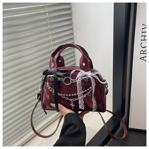 Nouvelle tendance de la mode, sac à main carré petit et élégant, multicolores, rétro, style fille branchée, sac bandoulière avec nœud en dentelle - Product Image 5